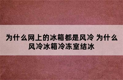 为什么网上的冰箱都是风冷 为什么风冷冰箱冷冻室结冰